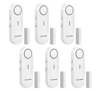 TechRise Allarme Casa Senza Fili Allarme Antifurto Sensore Allarme Porta, 3 Impostazioni Volume Antifurto Casa Con Campanello, Installazione Rapida Per Casa/Appartamento/Garage (6 PCS)