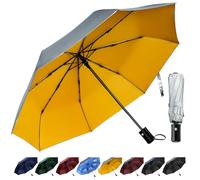 TechRise - Ombrello compatto e resistente, antivento, automatico, pieghevole, leggero, portatile, da viaggio, antipioggia, da golf, con un pulsante di apertura e chiusura automatica, M