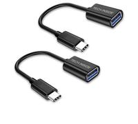 TechSide Adattatore USB type C 3.1 10 Gbps [Confezione da 2] | Adattatore da USB C Maschio a USB A Femmina |Trasmissione e caricamento dati | Cavo OTG USB Tipo C 3.1 Nero
