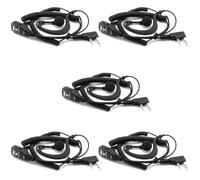 TechSide Auricolare Walkie Talkie 2 Pin Kenwood Avvolgente con Cavo Spiralato Compatibile con TS-T9+, Midland G10 G11V, CT890, BaoFeng UV-82 UV5RA | Vigilanza SoftAir Sicurezza (5 Pz)