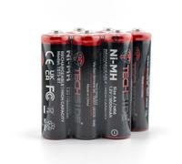 TechSide Batteria Ricaricabile AA Stilo, 1800 mAh, 1,2 V, Confezione da 6 Pezzi, Pre-caricate, Pronte all'Uso ricaricabili fino a 1000 volte, precaricate