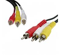 TechSide Câble RCA 1,2 M | De mâle à mâle | Câbles Blanc Jaune Rouge | pour Grabber Converter VHS Recorder