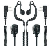 TechSide Microfono Auricolare Avvolgente e Doppio Cavo a Spirale 2 pin Midland