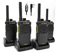 TechSide TS-T1 | Radio Walkie Talkie | 16 Canali Pmr446 | Senza licenza IP54 Vox | Ricarica rapida USB type C Clonazione WIFI | Ristorante Montagna Ciclismo Escursioni Stadi (4 Pezzi)