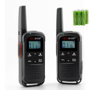TechSide TS-T3 Go Ricetrasmittente PMR446, 16 Canali, Portata 10 km, Ricarica USB-C, con batterie ricaricabili, Torcia LED, 2 Pezzi Ver.2