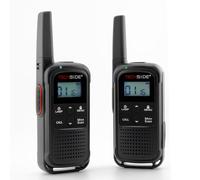 TechSide TS-T3 Go Ricetrasmittente PMR446, 16 Canali, Portata 10 km, Ricarica USB-C, con Torcia LED, 2 Pezzi