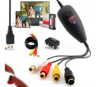 TechSide Video Grabber VHS 2026 Scart + RCA | Convertitore analogico digitale | USB PC Converter Hi8 DVD Compatibile Windows 11/10 Linux Mac | Nuovo Software 1080p | Cattura Videocassette Formato MP4