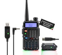 TechSide Walkie Talkie 8W | TS-T9+ Radio Ricetrasmittente Dual Band VHF UHF Tri-Power | Firmware Italiano | Batteria 1800mAh con Ricarica USB-C | 128 Canali, PMR446 VOX | Qualità e Assistenza Italiana