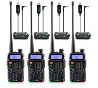 Techside Walkie Talkie Aggiornato Potenza 8W | 8 Pmr 69 Lpd Tri-Power | Dual Band Vhf/Uhf | Compatibile Canali Preinstallati Midland G9 Pro UV5R Ti-F8+ Softair Vigilanza Trekking | Garanzia Ita (4 Pz)