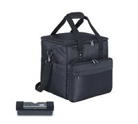 Techsol Borsa per il trasporto di dischi in vinile, contiene 60 dischi in vinile, custodia imbottita con divisori rimovibili, tracolla e base antiscivolo