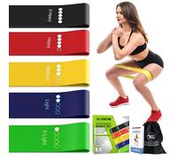 TechStone Set di fasce di resistenza per uomini e donne, pacchetto di 5 diversi livelli di resistenza Banda elastica per l'allenamento Allenamento sportivo Attrezzature per il fitness per allenamento