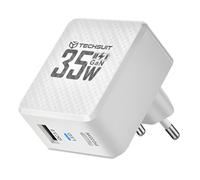 Techsuit Caricabatterie da rete - GaN, USB, Tipo - C, Ricarica rapida, PD35W - Bianco