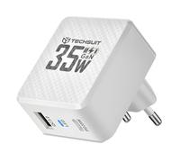 Techsuit Caricabatterie da rete - GaN, USB, Tipo - C, Ricarica rapida, PD35W - Bianco KP36770