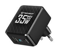 Techsuit Caricabatterie da rete - GaN, USB, Type - C, Rapido caricamento, PD35W - Nera