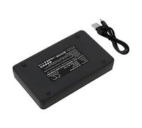 TECHTEK Caricabatterie compatibile con [Video Devices] 4K recording monitors, PIX 240i, PIX-E, Sound Devices 633 mixer, per [Hitachi] 553 845, VLH100L, VM-975LE, VM-D675LA, VM-D865LE, VM-D875, VM FBA