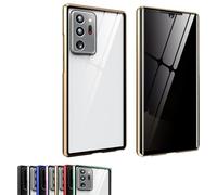 Techterio for Samsung Ultra Privacy Case, Techterio Privacy Case for Samsung S22/23/24 Ultra, 360° Double-Sided Anti Peeping Magnetic Tempered Glass Phone Case (A 56,Gold)