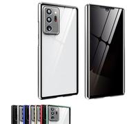 Techterio for Samsung Ultra Privacy Case, Techterio Privacy Case for Samsung S22/23/24 Ultra, 360° Double-Sided Anti Peeping Magnetic Tempered Glass Phone Case (s21fe,Silver)