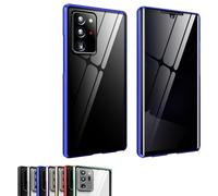 Techterio for Samsung Ultra Privacy Case, Techterio Privacy Case for Samsung S22/23/24 Ultra, 360° Double-Sided Anti Peeping Magnetic Tempered Glass Phone Case (S25U,Blue)