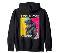 Techwear Futurismo Design Città del Caos Felpa con Cappuccio