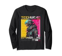 Techwear Futurismo Design Città del Caos Maglia a Manica