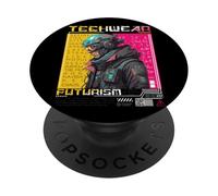 Techwear Futurismo Design Città del Caos PopSockets PopGrip Adesivo