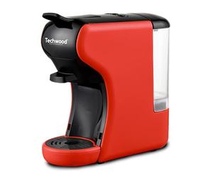 Techwood Caffettiera Expresso Multi-Capsule, Rosso