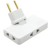 TECHZOCO Adattatore a Spina Piatta con 3 Prese da Parete, Presa Multipla Girevole a 180°, 250 V, Presa Terra 10 A, Bianco