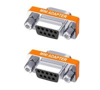TECHZOCO Adattatore DB9 Null Modem Femmina a Femmina, Accoppiatore DB9 Null Modem, Adattatore per commutatore di genere DB9 Null Modem, Connettore Serie Femmina a Femmina, Pin-out a Crociato, Femmina