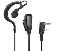 TECHZOCO Auricolare microfono PTT per trasmettitore Walkie, auricolare a forma di G, 2 pin, compatibile con Kenwood Baofeng UV-5R 888S BF-F8HP UV-82 Quansheng UV-K5 Retevis TYT Security Two Way Radio,