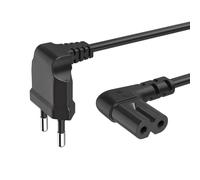 TECHZOCO Cavo di alimentazione IEC-320 C7 a gomito Cavo Alimentazione Tipo C Euro, Sezione 0,75 mm², compatibile con Samsung, Philips, LG Sony Sharp Panasonic LED TV Sky, Sky High TV PS4, 2 metri