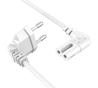 TECHZOCO Cavo di alimentazione IEC-320 C7 a gomito Cavo Alimentazione Tipo C Euro, Sezione 0,75 mm², compatibile con Samsung, Philips, LG Sony Sharp Panasonic LED TV Sky, Sky High Tech TV PS4, 2 metri