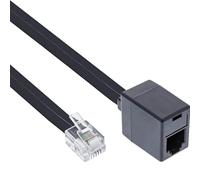 TECHZOCO Cavo prolunga telefono RJ11, prolunga cavo telefono modulare 6P4C, cavo Western RJ11, prolunga telefono fax modem router DSL VDSL ISDN Internet, 6P4C, nero, 3 metri