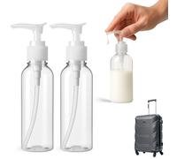 TECHZOCO Dosatore da viaggio, flacone di liquido per viaggio vuoto, dosatore da viaggio 100 ml, compatibile con shampoo, creme e altri, adatto per voli aerei senza fatturazione, contiene 2 dosatori
