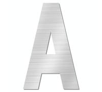 TECHZOCO Lettera A casa, targa a porta a pavimento, cassetta delle lettere A, in acciaio inox 304, 75 mm di altezza x 47 mm di larghezza, adesivo, colore argento
