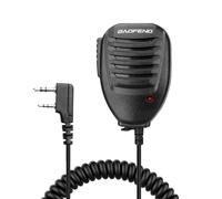 TECHZOCO Microfono altoparlante per walkie talkie, microfono per walkie talkie, compatibile con BaoFeng BF-F8HP UV-5R UV-5R Plus GT-3 BF-888s Radio con sospensione microfono, Led Rosso