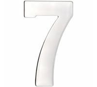 TECHZOCO Numero 7 casa, Numero Sette per la casa, Numero 7 per porta, Numero per parete, Numero 7 per casella postale, Acciaio inossidabile 304, 75 mm di altezza x 47 mm di larghezza, Adesivo, Argento