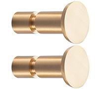 TECI Ganci in ottone massiccio dorato (confezione da 2) resistenti da parete. Perfetti per borse, cappotti, cappelli, borse, zaini, cappelli, asciugamani e molto altro ancora. Disponibile per negozi