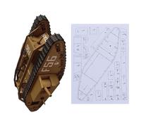 TECKEEN 1:25 UK Mark Mk IV Maschio Serbatoio 3D Carta Modello Simulazione Fighter Tank Militare Scienza Mostra Modello (Kit smontato)
