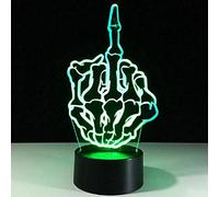 TECKEEN Colorato Medio Dito 3D LED Illusione Luce di Notte Scrivania Lampada Da Tavolo Decor 7 Cambiare Colore