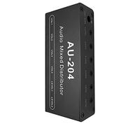 TECKEEN Mixer audio a 4 vie Stereo 4-In-1-Out Audio Mixer Board con custodia Amplificatore per cuffie 2 vie Ingresso 4 vie Uscita 1 via 3,5 mm