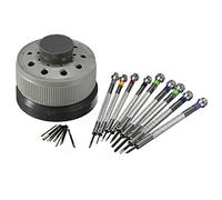 TECKEEN Set di cacciaviti scanalati a lama piatta per orologio di precisione in metallo 9PCS per kit di strumenti per orologiai