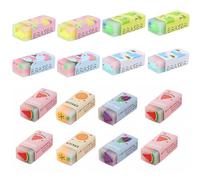 TECKI 16 Pezzi Gomma da Cancellare - Gomme da Cancellare Bambini Morbide con Motivi di Frutta e Dinosauri, Gomma Matita, Gadget per la Correzione Degli Errori