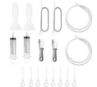 TECKI 18 Pezzi Kit Pulizia Frigorifero - Kit Pulizia Foro di Scarico Frigorifero, Raschietto Ghiaccio Freezer