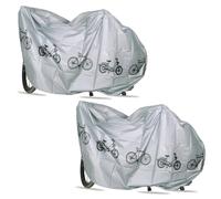 TECKI 2 Pezzi Telo Copri Bicicletta Da Esterno (Grigio) - Telo Impermeabile Esterno Per Biciclette, Mountain Bike, Motociclette