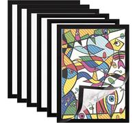 TECKI 6 Pezzi Cornice Magnetica - Sostituzione Semplice, Adatto per Posizionare Quadri con Diamante, Foto Poster Pittura, Cornice per La Decorazione della Casa, Ufficio e Scuola (Nero,A4:21x29.7cm)