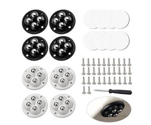 TECKI 8 Pezzi Rotelle per Mobili Piccole - Autoadesiva Ruote per Mobili Cuscinetto a Sfera, con Viti e Cacciavite, Sposta Mobili in Silenzio, Mobili Scrivania Scatola Portaoggetti Comodino
