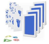 TECKI Kit Impronta Mani - Tamponi per Timbri Inchiostro, Impronta Mani, Accessori Utili, Impronta Cane, L'inchiostro Non Entra in Contatto con La Pelle (Blu)