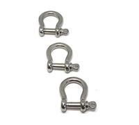 Tecklenborg Kegel GmbH - 10 grilli in acciaio inox da 4 mm, ricci, antiruggine, lucidati, V4A AISI 316, Omega, bullone a vite, connettori per funi metalliche, catene e corde, per esterni