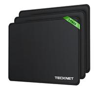 TECKNET 3PACK L Tappetino Mouse, 270x210x3mm Gaming Mouse Pad, Superficie di Tessuto Impermeabile, Tracciamento Fluido e Preciso, Tappetini Mouse per Computer PC Laptop, Base in Gomma Antiscivolo