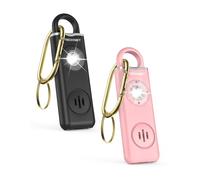 TECKNET Allarme Personale, Allarme Tasca da 130 dB con Sirena e LED Luce Segnalazione, USB Type-C Ricaricabile Portachiavi per Donne, Allarme di Sicurezza per Bambini/Donne/Anziani (Ros Nero)